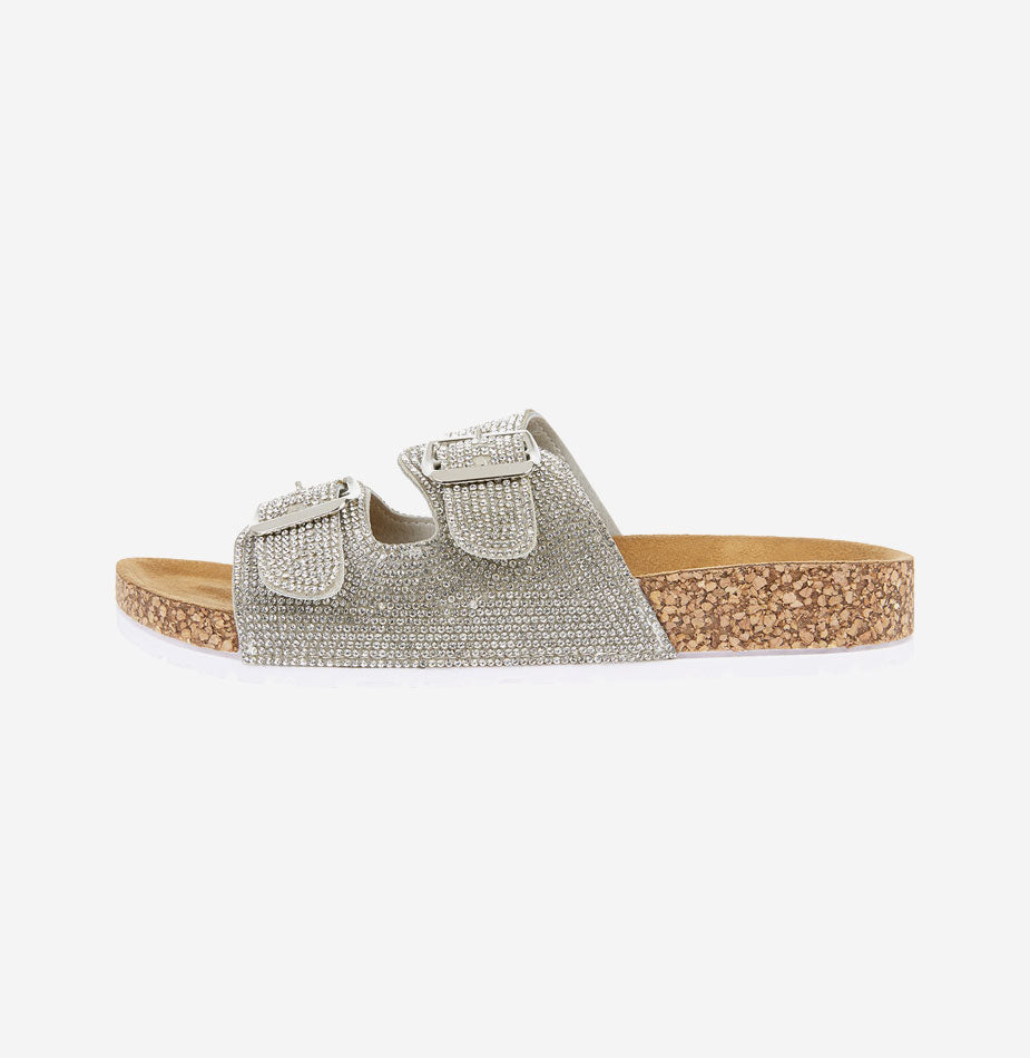 Diamante Buckle Sliders