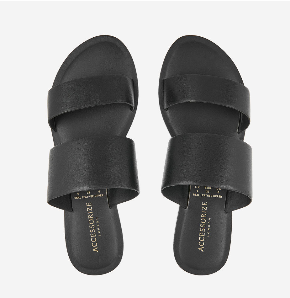 Wide Strap Mule Sandals